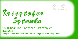 krisztofer sztanko business card